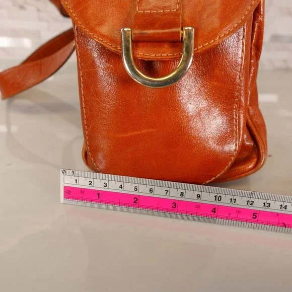 VERA PELLE Bag Brown Real Leather Shoulder Hobo Boho Large Italian Genuine Italy - Picture 8 of 15